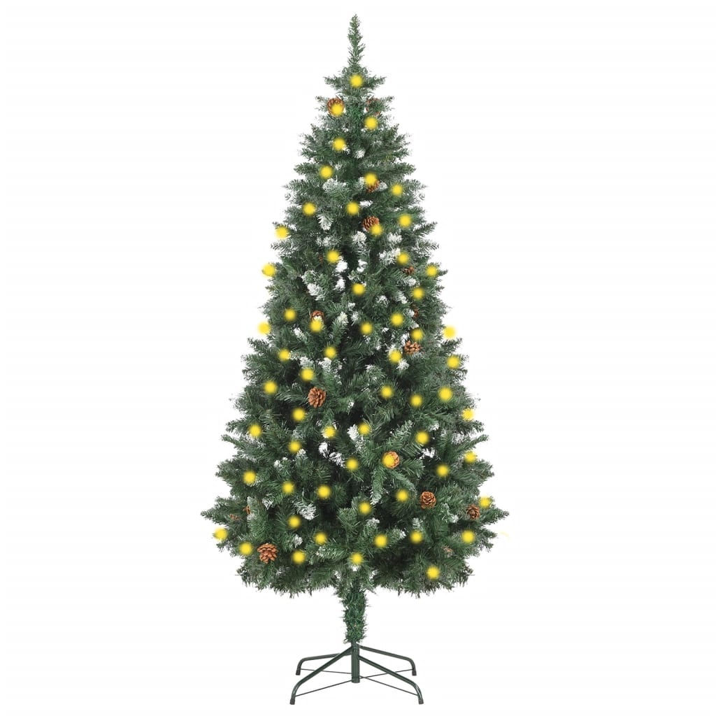 afhængige næve mock Kunstigt Juletræ Med Led-Lys Og Grankogler 180 Cm - Kunstig Juletræ